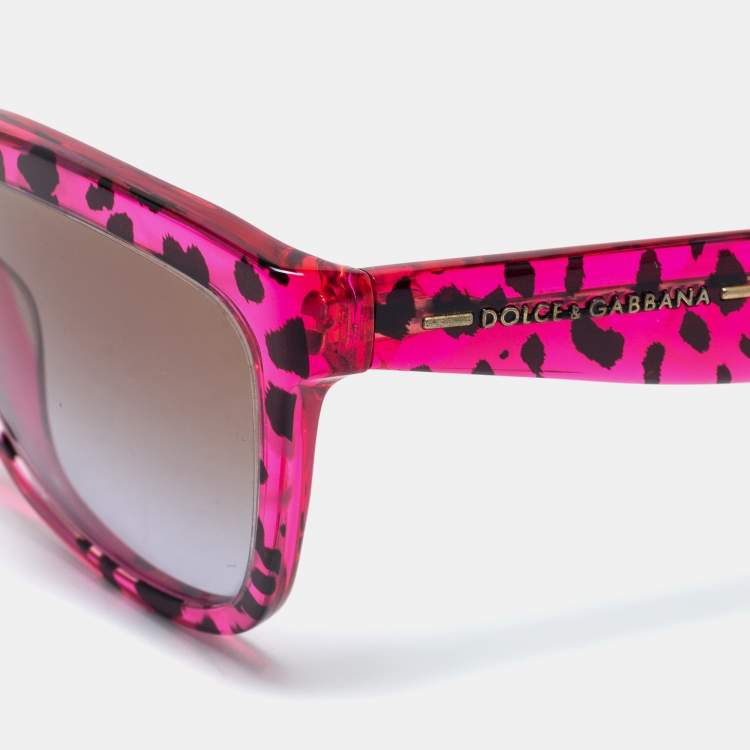 Dolce & Gabbana Leopard-Print Cat-Eye Sunglasses