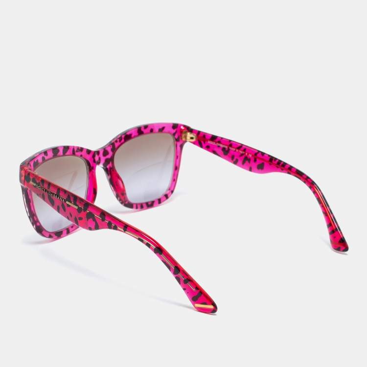 Pre Owned Dolce & Gabbana Pink Animal Print/ Bicolor Gradient DG4140 Cat-Eye Sunglasses