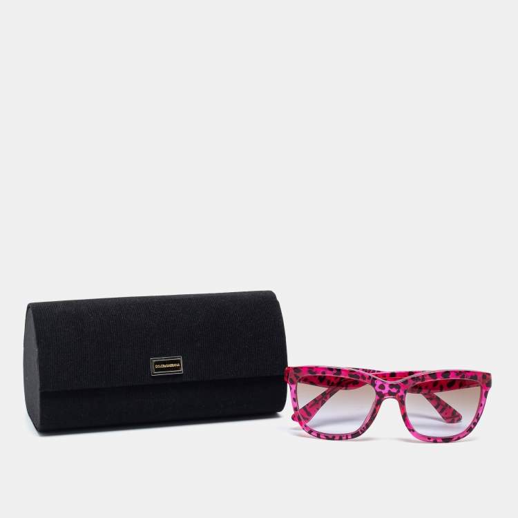 Pre Owned Dolce & Gabbana Pink Animal Print/ Bicolor Gradient DG4140 Cat-Eye Sunglasses