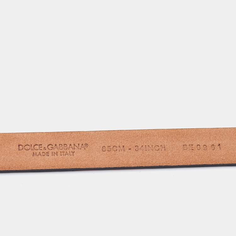 Pre Owned Dolce & Gabbana Multicolor Floral Print Patent Leather Belt 85 CM