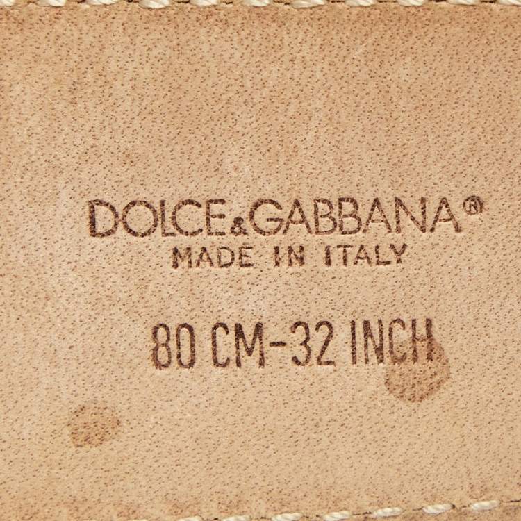 Pre Owned Dolce & Gabbana Purple Eel Leather and Calfhair Buckle Belt 80CM
