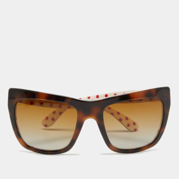 Pre Owned Dolce & Gabbana Brown/Red DG4228  Square Sunglasses