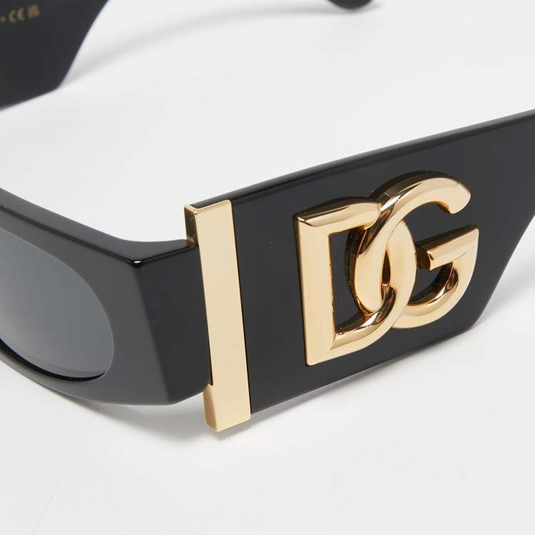 Pre Owned Dolce & Gabbana Black/Dark Grey Rectangular DG4412 501/87 Sunglasses