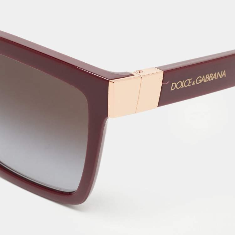 Pre Owned Dolce & Gabbana Burgundy DG6165 Square Sunglasses