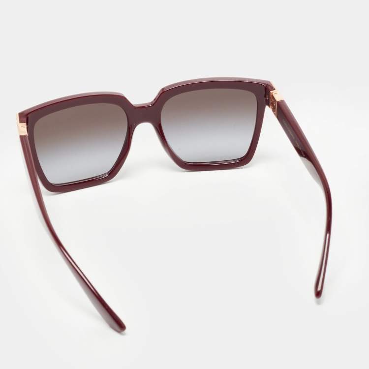 Pre Owned Dolce & Gabbana Burgundy DG6165 Square Sunglasses
