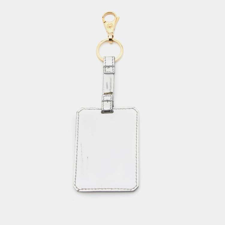 Pre Owned Dolce & Gabbana Two Tone Logo Plaque Keyring