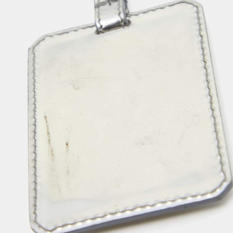 Pre Owned Dolce & Gabbana Two Tone Logo Plaque Keyring