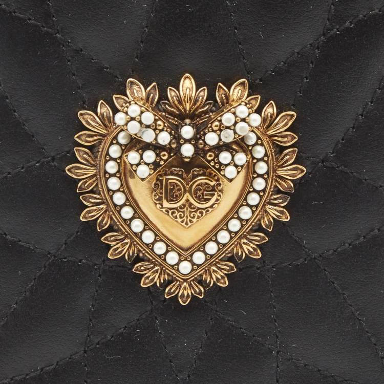 Pre Owned Dolce & Gabbana Quilted Leather Devotion XR iPhone Cover