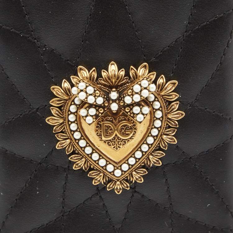 Pre Owned Dolce & Gabbana Quilted Leather Devotion X  iPhone Cover