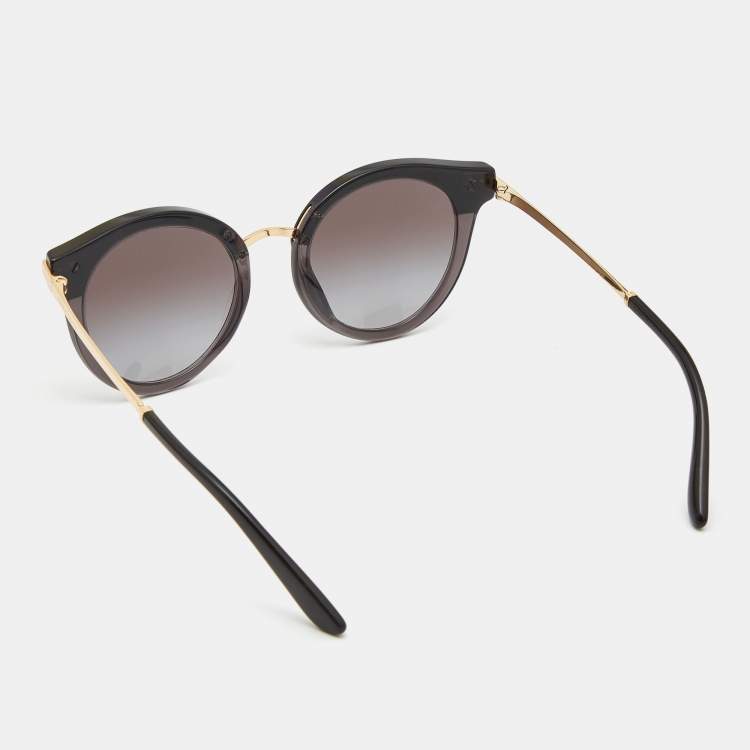 Pre Owned Dolce & Gabbana Black/Gold Gradient Cat Eye Sunglasses