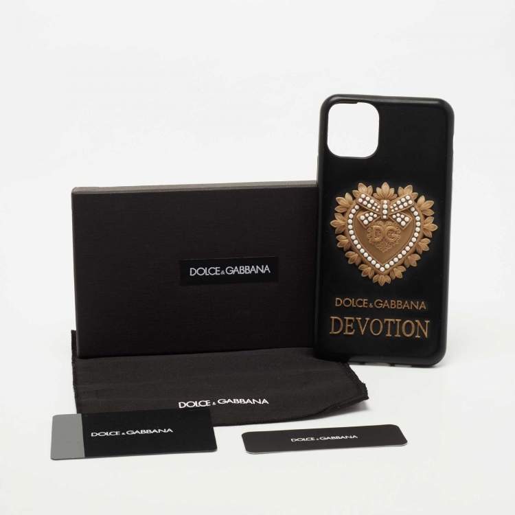 Pre Owned Dolce & Gabbana Black Rubber Devotion iPhone 11 Pro Max Cover