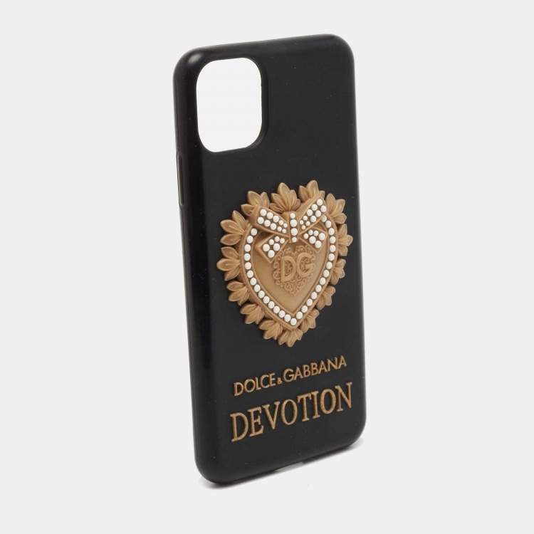 Pre Owned Dolce & Gabbana Black Rubber Devotion iPhone 11 Pro Max Cover