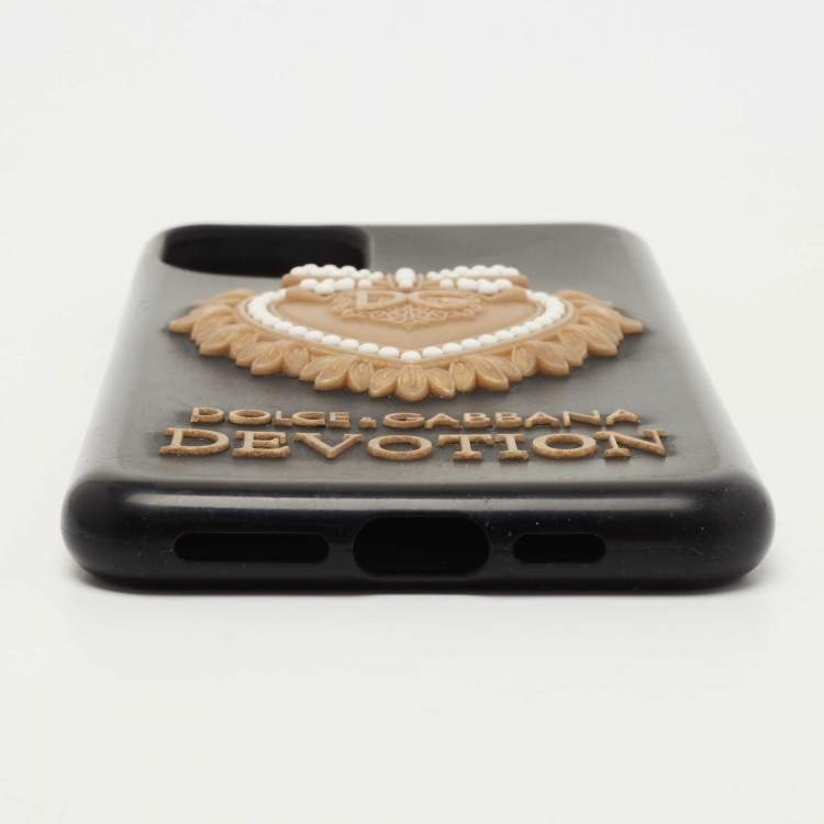 Pre Owned Dolce & Gabbana Black Rubber Devotion iPhone 11 Pro Max Cover