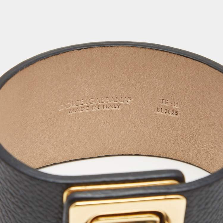 Pre Owned Dolce & Gabbana Leather Two Tone Bracelet