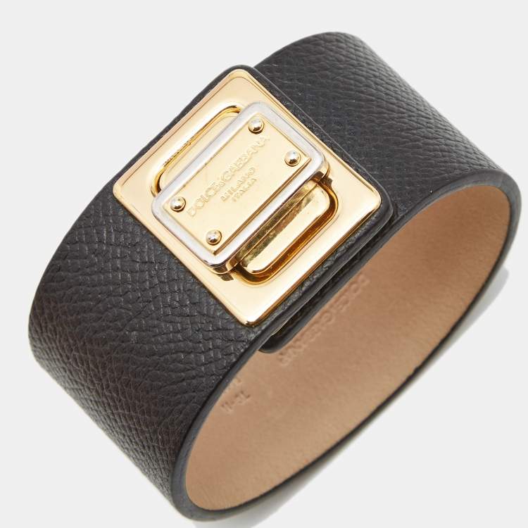 Pre Owned Dolce & Gabbana Leather Two Tone Bracelet