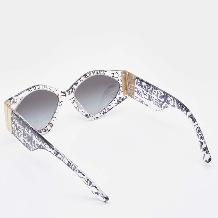 Pre Owned Dolce & Gabbana Transparent/Gray Gradient DG4396 Cat Eye Sunglasses
