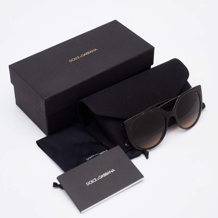 Pre Owned Dolce & Gabbana Brown/Brown Gradient DG6119 Butterfly Sunglasses