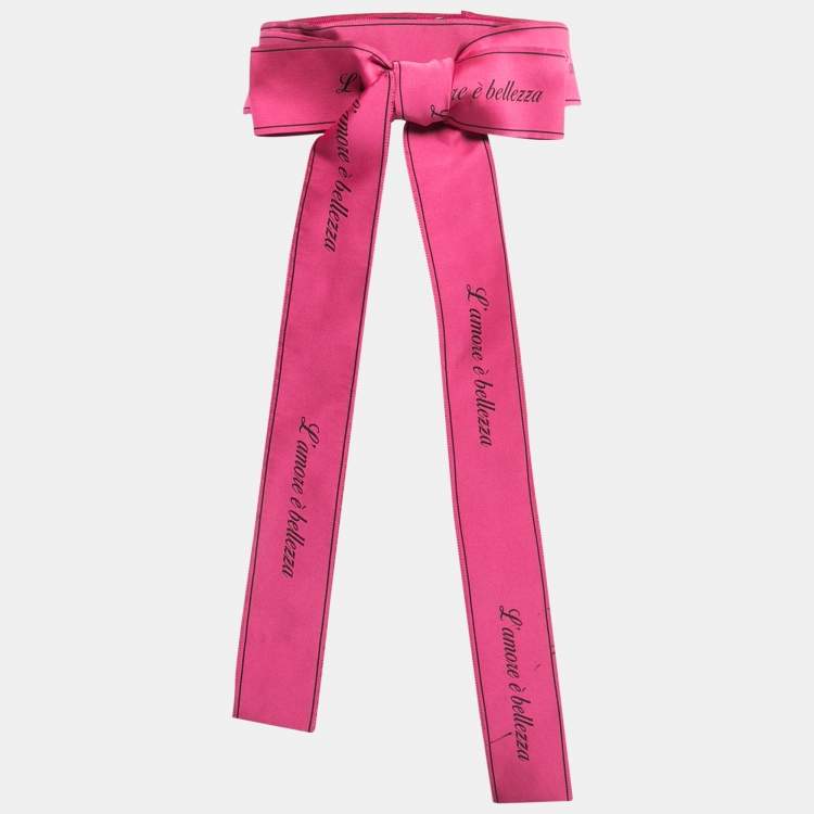 Pre Owned Dolce & Gabbana Pink L' amore e Bellezza Bow Waist Belt S