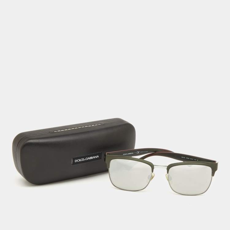 Pre Owned Dolce & Gabbana Dark Grey/Grey Mirrored DG2148 Square Sunglasses