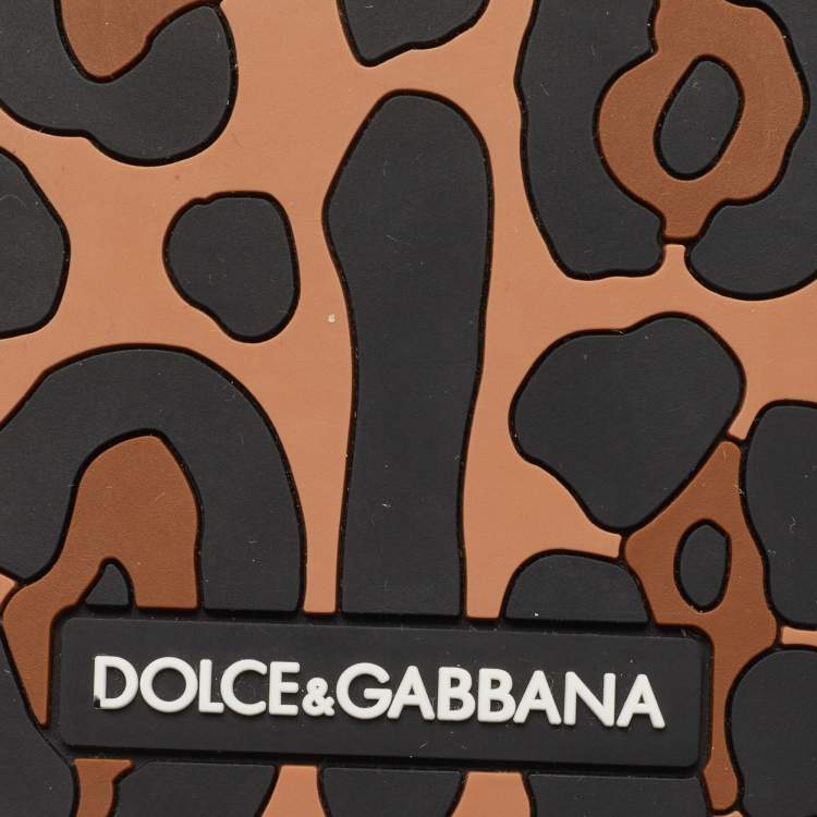 Pre Owned Dolce & Gabbana Brown/Black Leopard Print Rubber iPhone 12 Pro Phone Case