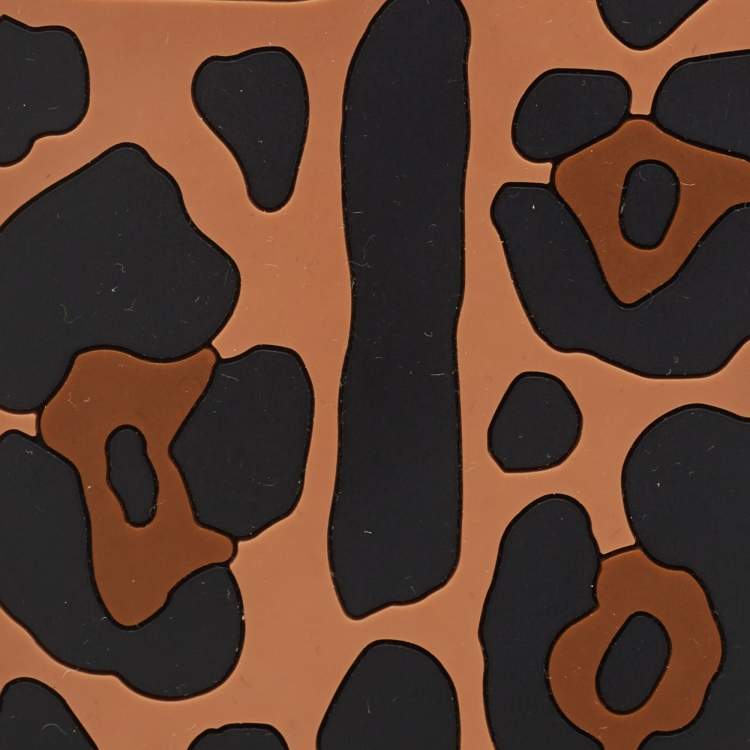 Pre Owned Dolce & Gabbana Brown/Black Leopard Print Rubber iPhone 12 Pro Phone Case