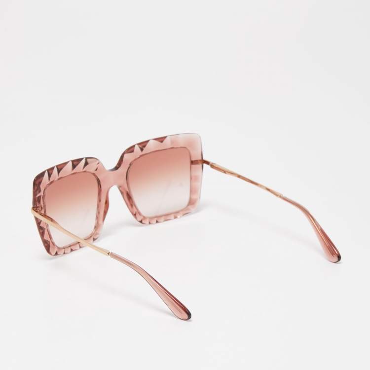Pre Owned Dolce & Gabbana Pink Frame Gradient Square Sunglasses