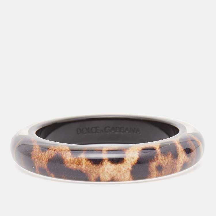Pre Owned Dolce & Gabbana Leopard Resin Bracelet