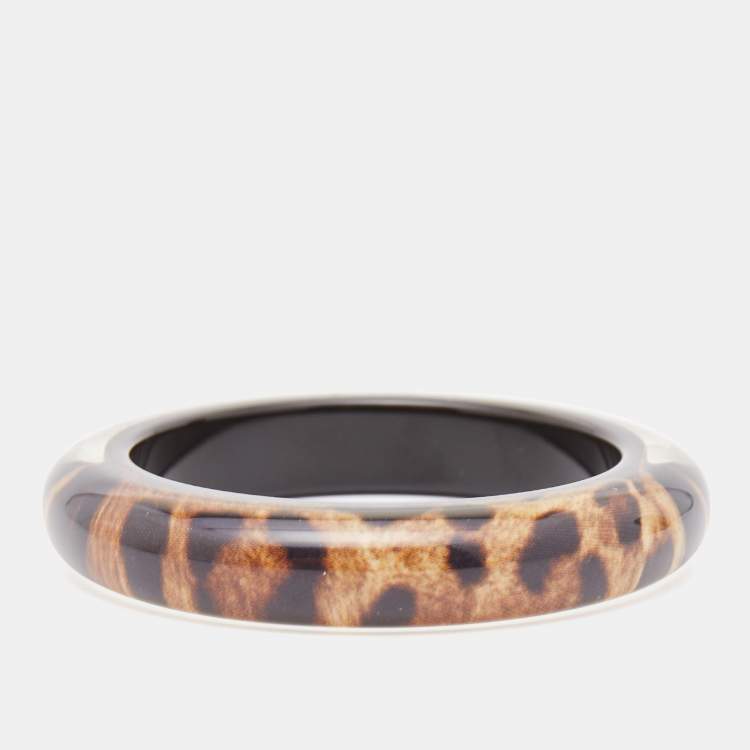 Pre Owned Dolce & Gabbana Leopard Resin Bracelet