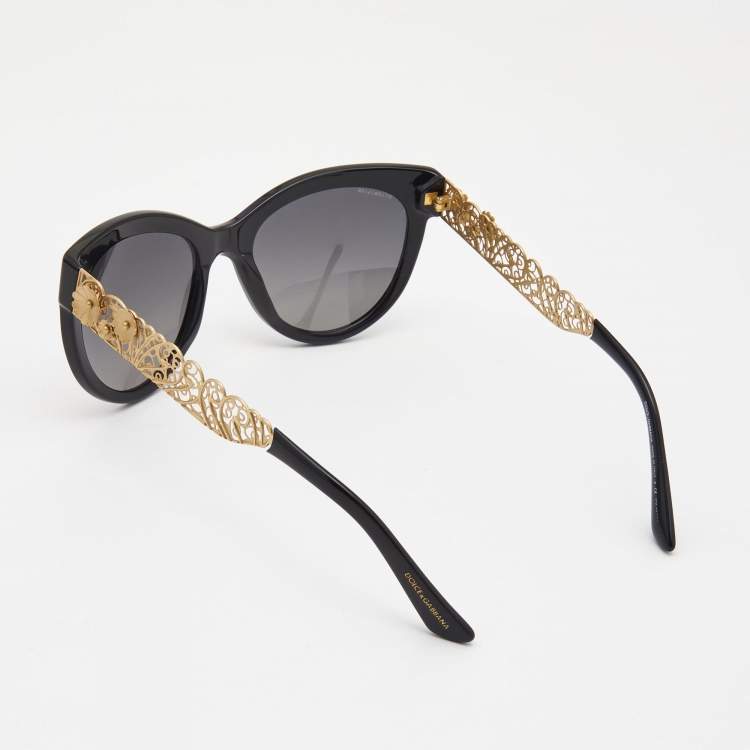 Pre Owned Dolce & Gabbana Black/Gold Gradient DG4211Cat Eye Sunglasses