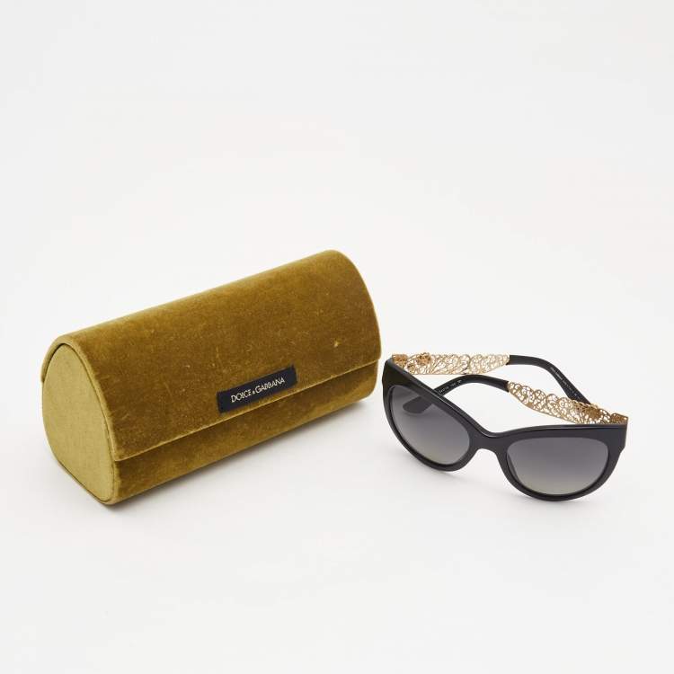 Pre Owned Dolce & Gabbana Black/Gold Gradient DG4211Cat Eye Sunglasses