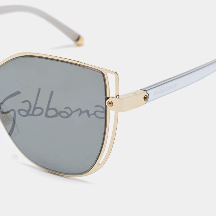 Pre Owned Dolce & Gabbana Black/Gold Mirrored DG2236 Metal Butterfly Sunglasses