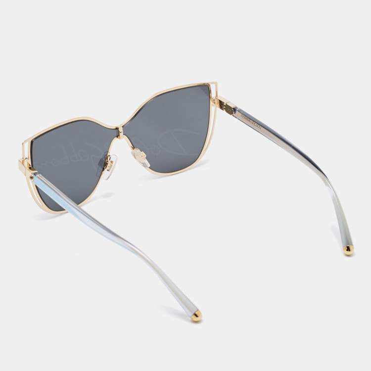 Pre Owned Dolce & Gabbana Black/Gold Mirrored DG2236 Metal Butterfly Sunglasses