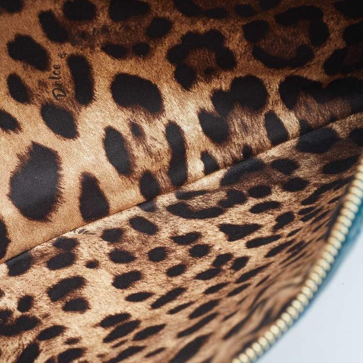 Pre Owned Dolce & Gabbana Green Quilted Leather Laptop Wristlet Case