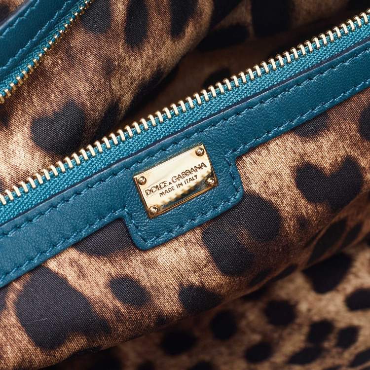 Pre Owned Dolce & Gabbana Green Quilted Leather Laptop Wristlet Case