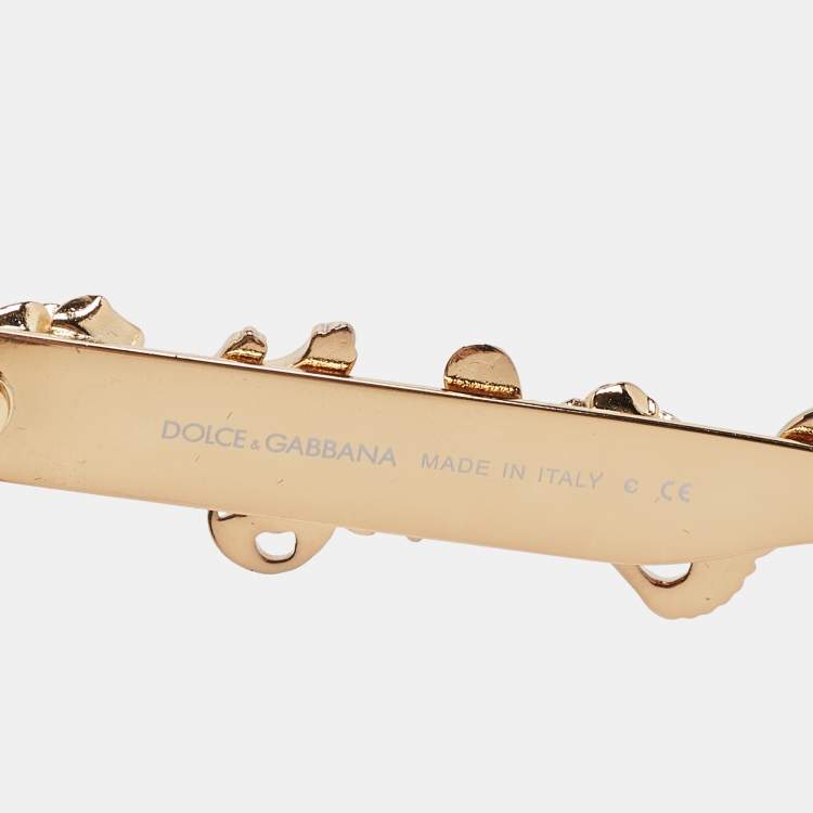 مملوكة مسبقًا Dolce & Gabbana Gold/Black DG2121 Baroque Butterfly Sunglasses