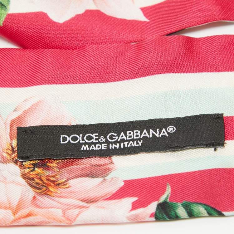 Pre Owned Dolce & Gabbana Multicolor Floral Print Silk Scarf