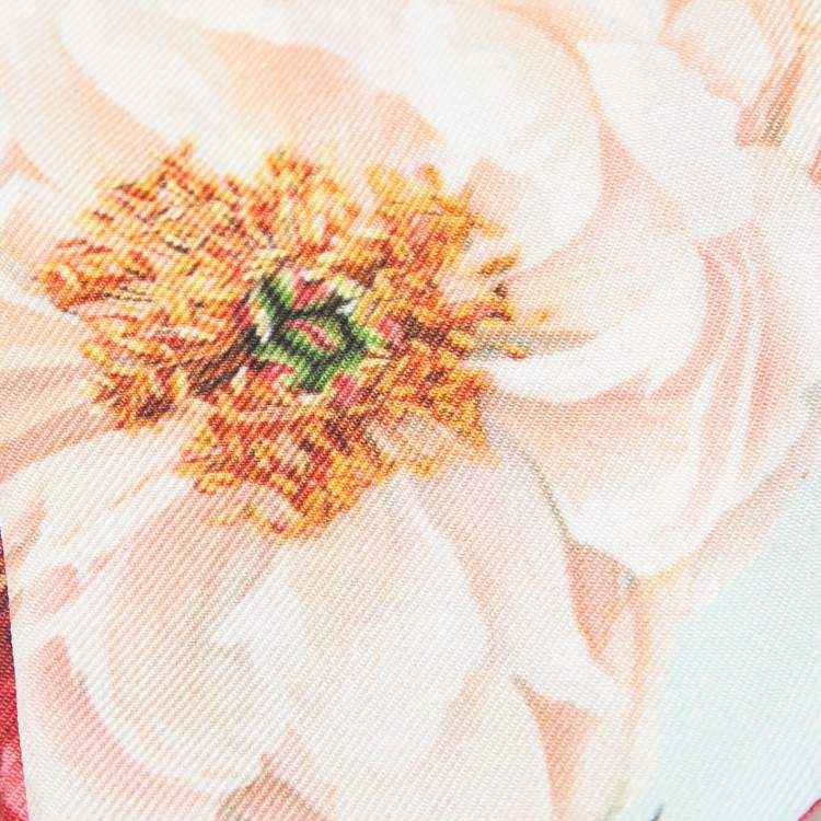 Pre Owned Dolce & Gabbana Multicolor Floral Print Silk Scarf