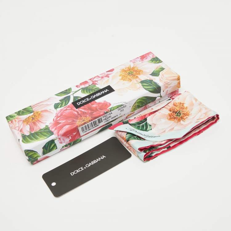 Pre Owned Dolce & Gabbana Multicolor Floral Print Silk Scarf