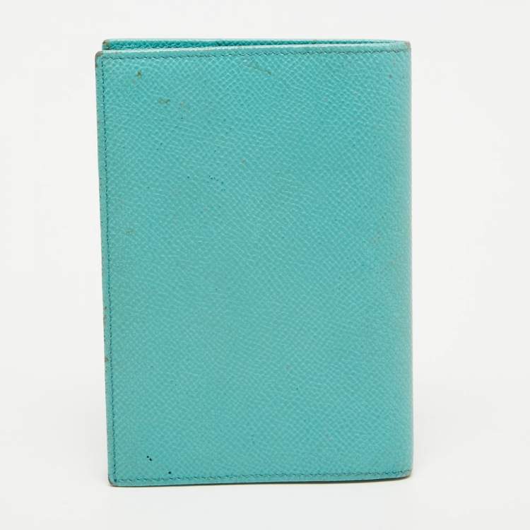 Pre Owned Dolce & Gabbana Turquoise Leather Passport Holder