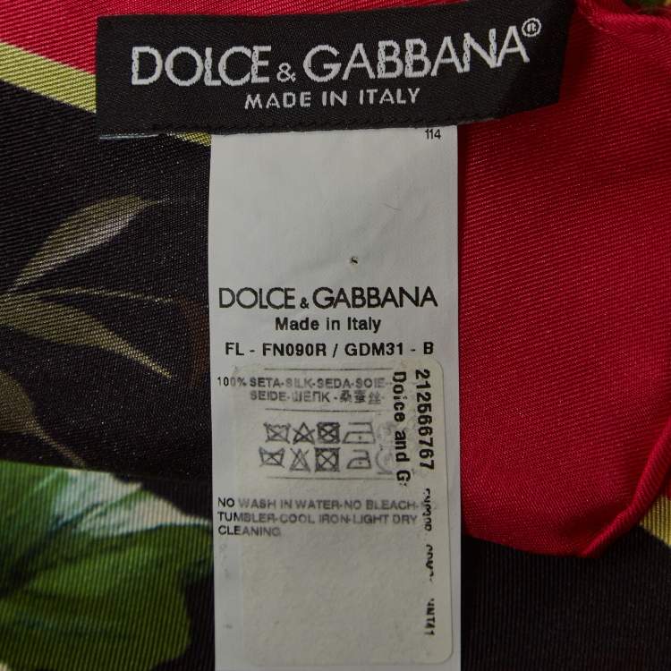 Pre Owned Dolce & Gabbana Multicolor Flowers Print Silk Square Scarf