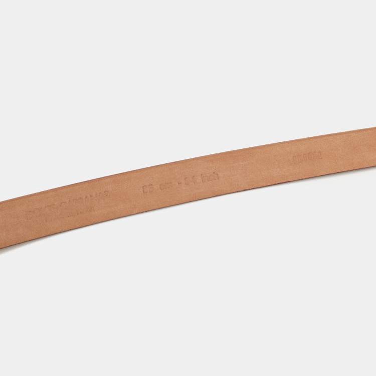 Pre Owned Dolce & Gabbana Burgundy Patent Leather D&G Logo Slim Belt 85 CM