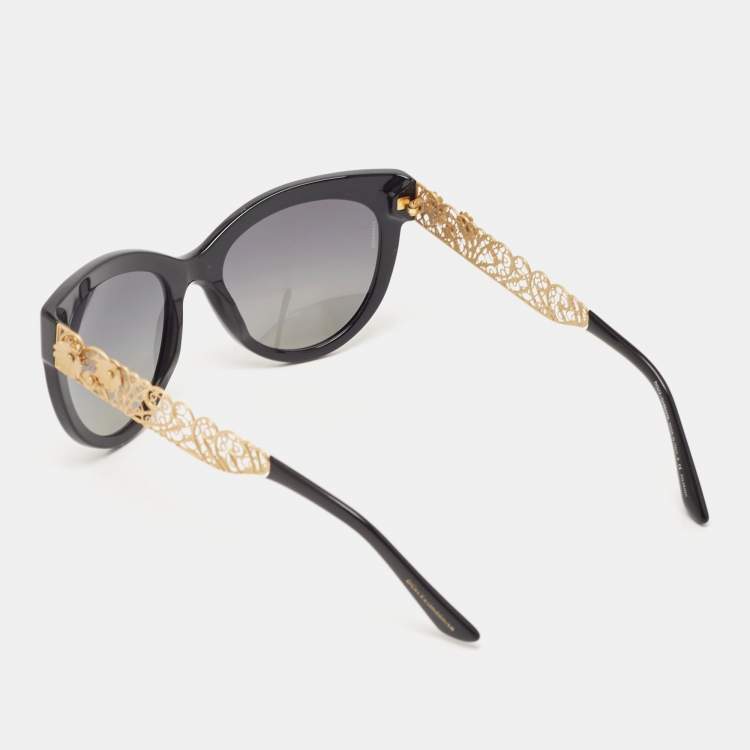 Pre Owned Dolce & Gabbana Black/Gold DG Filigrana Butterfly Sunglasses