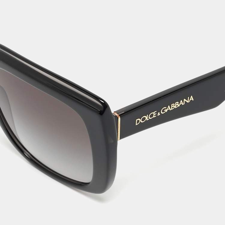 Pre Owned Dolce & Gabbana Black/Grey Gradient DG4414 Oversized Sunglasses