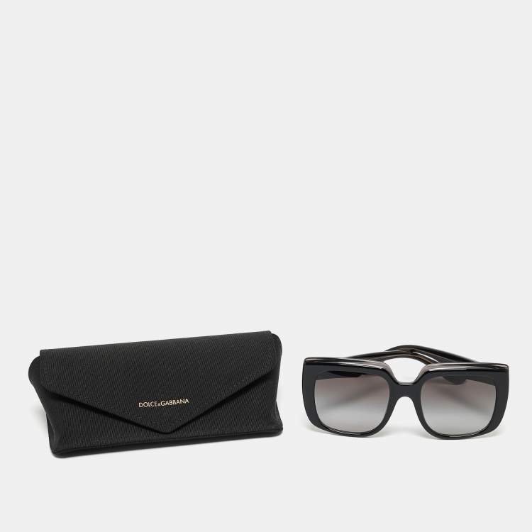 Pre Owned Dolce & Gabbana Black/Grey Gradient DG4414 Oversized Sunglasses