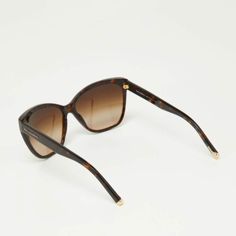 Pre Owned Dolce & Gabbana Brown Havana/Brown Gradient DG4114 Wayfarer Sunglasses