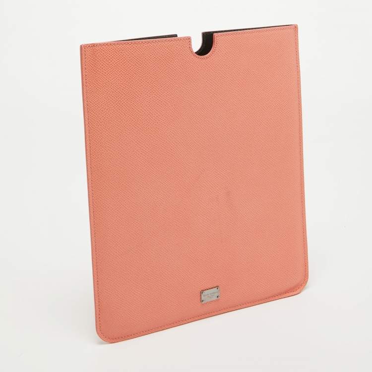 Pre Owned Dolce & Gabbana Peach Leather iPad Case