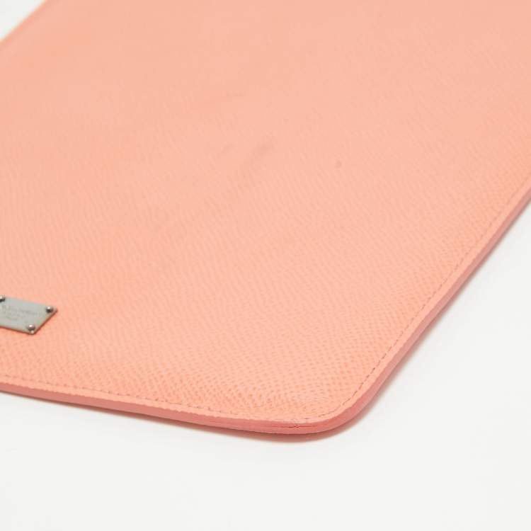 Pre Owned Dolce & Gabbana Peach Leather iPad Case