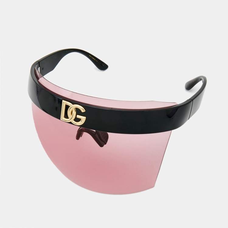 Pre Owned Dolce & Gabbana Pink/Black DG6163 Shield Sunglasses