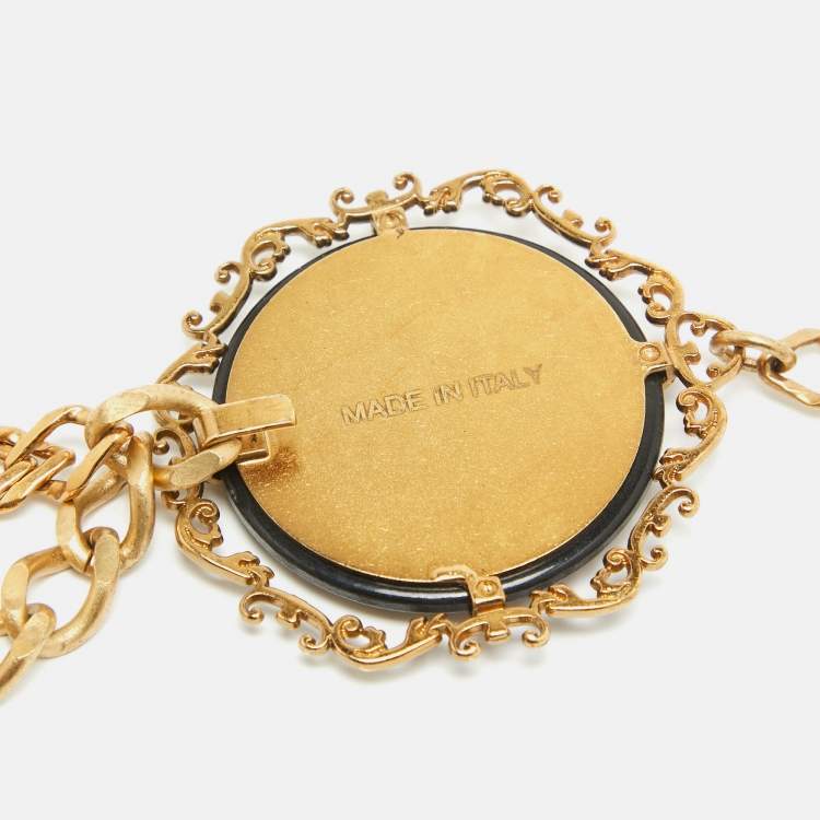 Pre Owned Dolce & Gabbana Gold Heritage Chain Belt