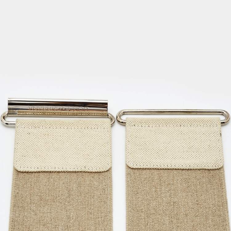 Pre Owned Dolce & Gabbana Beige Canvas and Elastic Wide Waist Belt